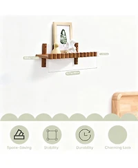 Yigii Modern Scalloped Wall Shelf for Home Decor