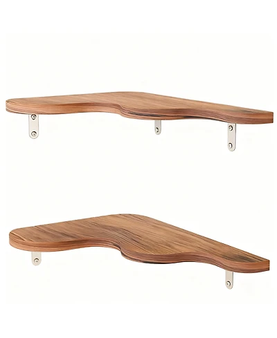 Yigii Wavy Cloud Corner Shelves with Brackets for Home Decor