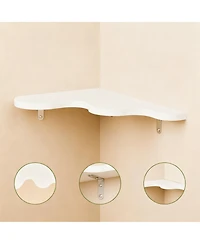 Yigii Wavy Cloud Corner Shelves with Brackets for Home Decor