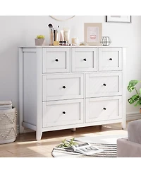 gaomon 7-Drawer Modern Wood Dresser, Deep Storage Chest for Bedroom, Living Room, Entryway