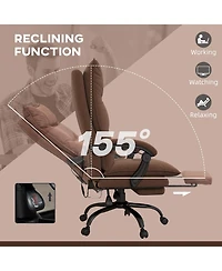 Boyel Living Microfiber Office Chair with Massage Heat and Footrest