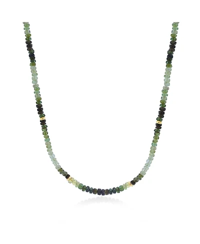 The Lovery Green Garnet Ombre Bead Necklace 14K Gold