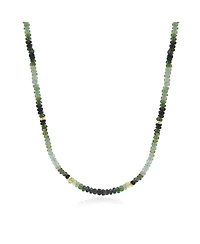 The Lovery Green Garnet Ombre Bead Necklace 14K Gold