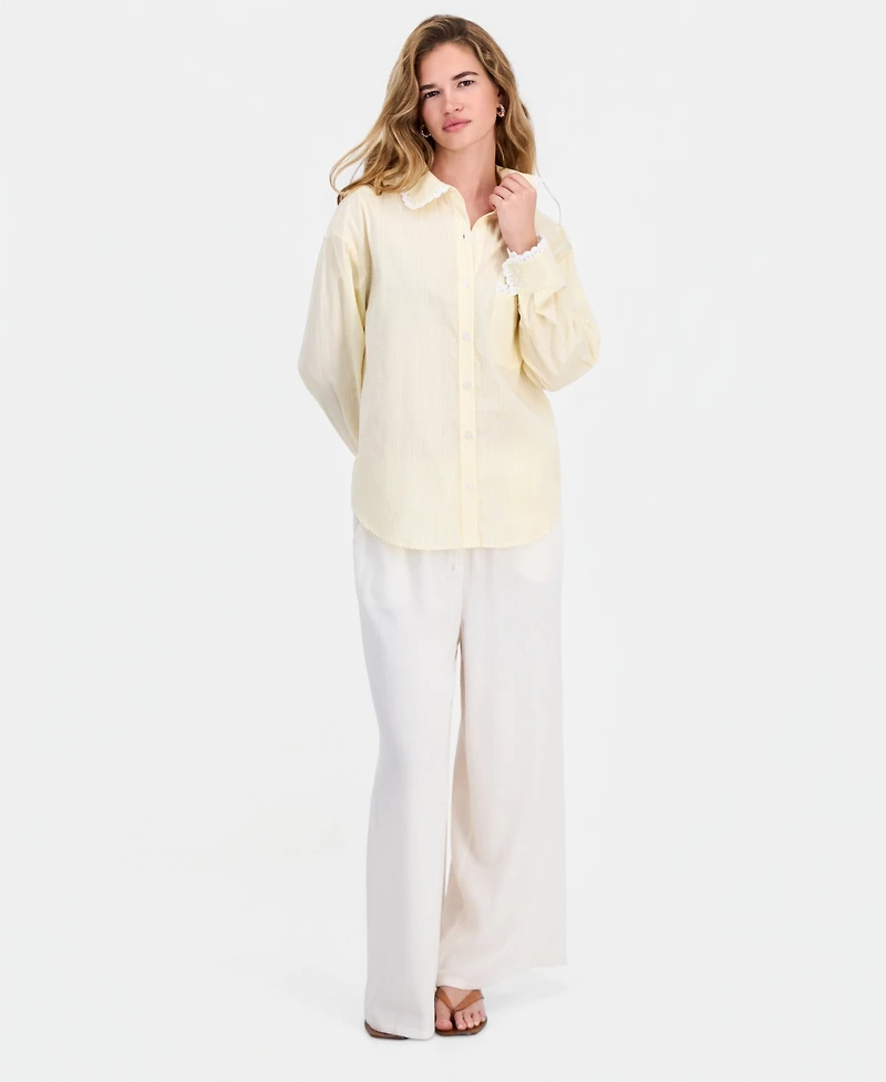 And Now This Petite Cotton Gingham Button-Front Shirt, Macy's Exclusive