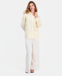And Now This Petite Cotton Gingham Button-Front Shirt, Macy's Exclusive