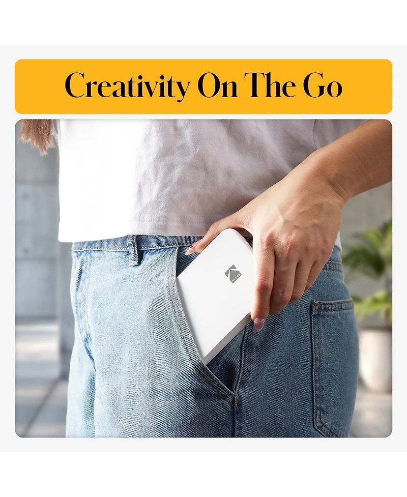 Kodak Step Slim Mobile Color Instant Photo Printer 2" x 3” (White)