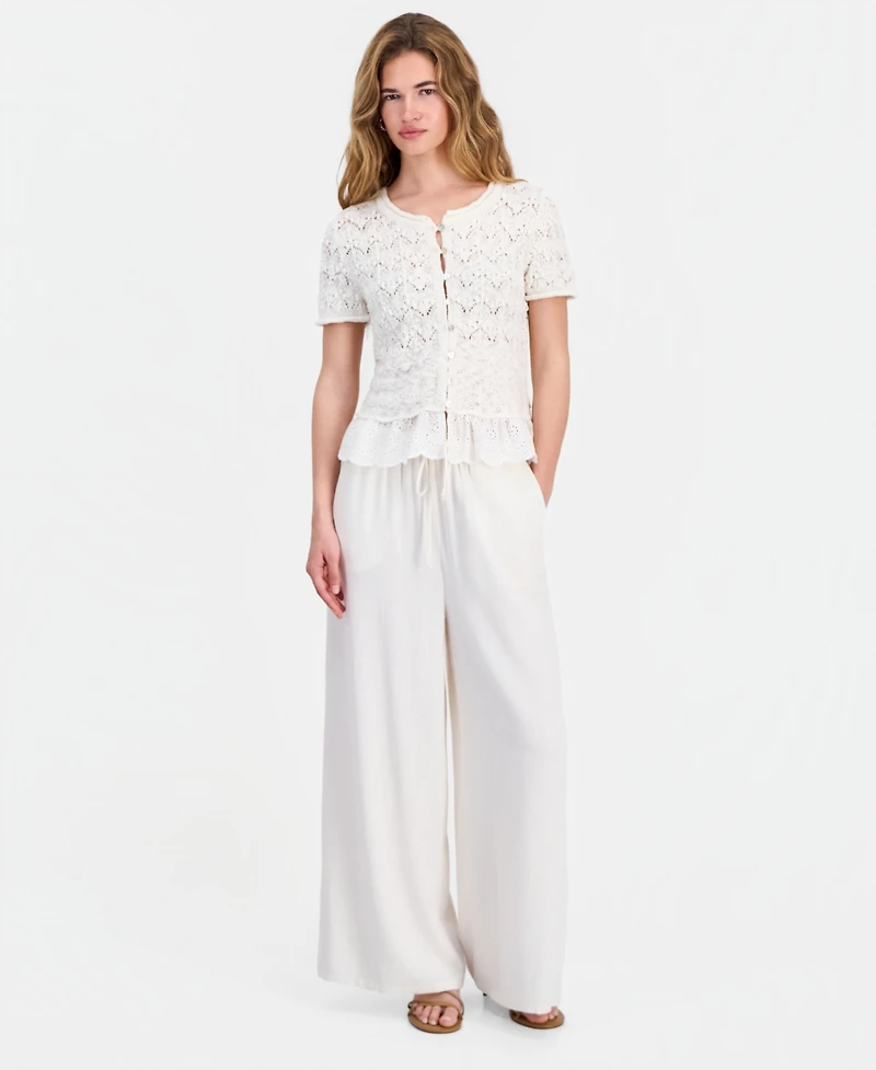 And Now This Petite Button-Front Peplum Cardigan, Macy's Exclusive