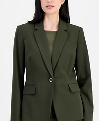 Tahari Asl Women's Bi-Stretch One-Button Blazer With Inner-Elastic Retractable Sleeve