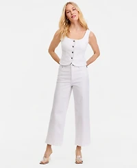 I.n.c. International Concepts Women's Wide Leg Sequin Embellished Ankle Jean, Macy's Exclusive