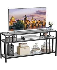 gaomon 65" Tv Stand for TVs up to 75", Entertainment Center with Shelves, Quadruple-Tube Support for Living Room