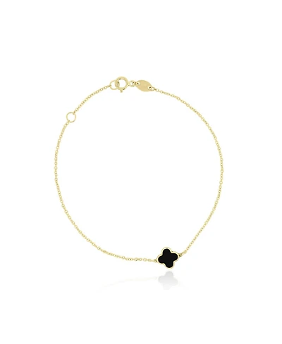 The Lovery Mini Onyx Single Clover Bracelet 14K Gold