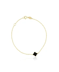 The Lovery Mini Onyx Single Clover Bracelet 14K Gold
