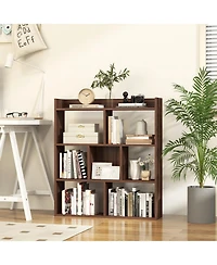 Slickblue 7 Cube Open Back Bookshelf with Anti Tip Safety Wall Anchor