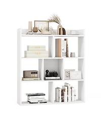 Slickblue 7 Cube Open Back Bookshelf with Anti Tip Safety Wall Anchor