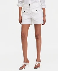 I.n.c. International Concepts Women's Zip-Front Patch Pocket Denim Shorts, Macy's Exclusive