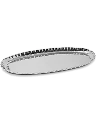 Classic Touch Stainless Steel Crushed Oblong Tray, 17.5"