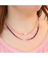 The Lovery Ruby Ombre Bead Necklace 14K Yellow Gold