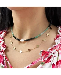 The Lovery Emerald Ombre Bead Pearl Necklace 14K Yellow Gold