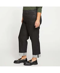 Universal Standard Women's Stevie High Rise Cuffed Straight Leg Jeans