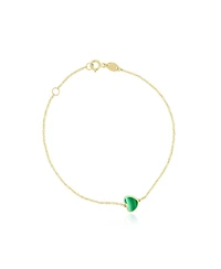 The Lovery Mini Malachite Single Heart Bracelet 14K Gold