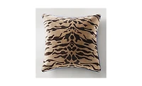 Bronze Tiger Pillow 22" - Blue Piping