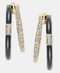 Karl Lagerfeld Paris Medium Pave & Color Split-Hoop Earrings, 1.22"