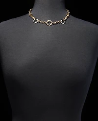 Karl Lagerfeld Paris Puffy Geometric Link Collar Necklace, 16" + 3" extender