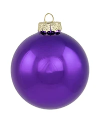 Northlight 6-Piece Shiny and Matte Purple Glass Ball Christmas Ornament Set 3.25" 80mm