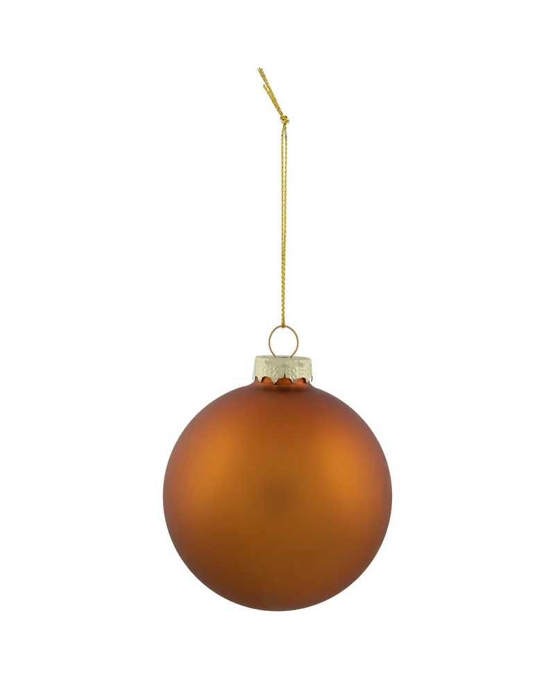 Northlight 6-Piece Shiny and Matte Copper Glass Ball Christmas Ornament Set 3.25" 80mm