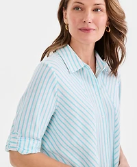 Style & Co Petite Collared Neck Button-Down Top, Macy's Exclusive