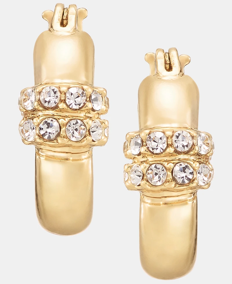 Lauren Ralph Lauren Small Pave Hoop Earrings