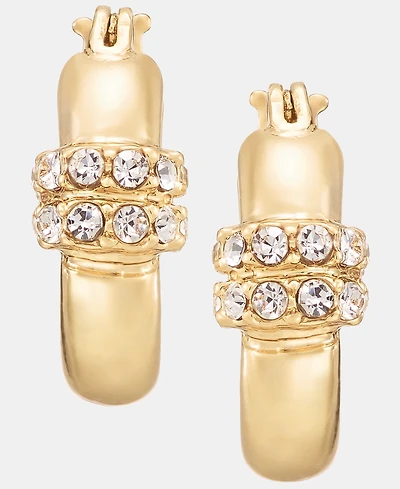 Lauren Ralph Lauren Small Pave Hoop Earrings