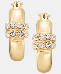Lauren Ralph Lauren Small Pave Hoop Earrings