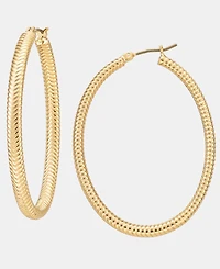 Lauren Ralph Lauren Textured Oval Hoop Earrings