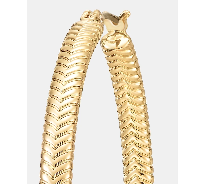 Lauren Ralph Lauren Textured Oval Hoop Earrings