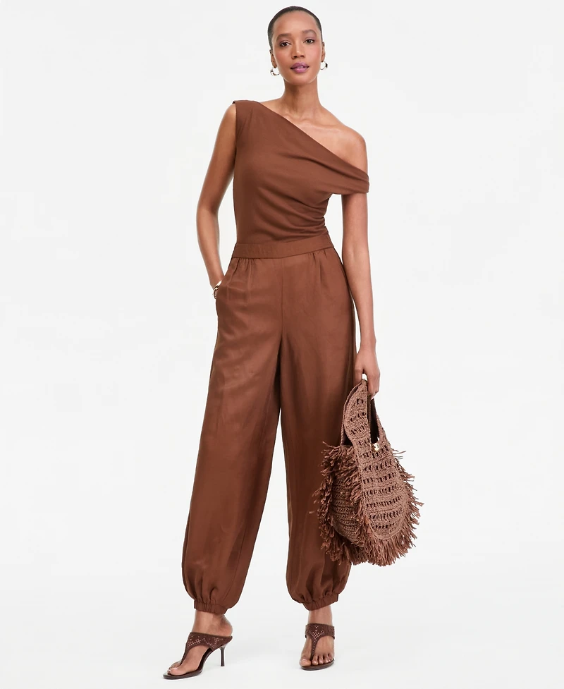I.n.c. International Concepts Women's Linen-Blend Pull-On Bubble Pants, Macy's Exclusive