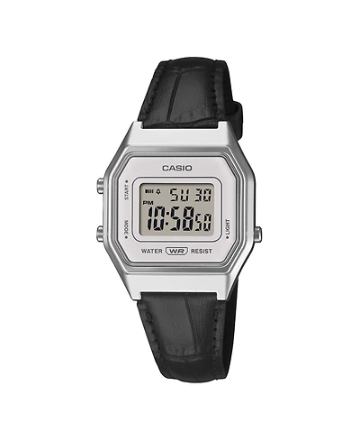 Casio Women's Japanese Quartz Vintage Black Leather Watch 28.6mm