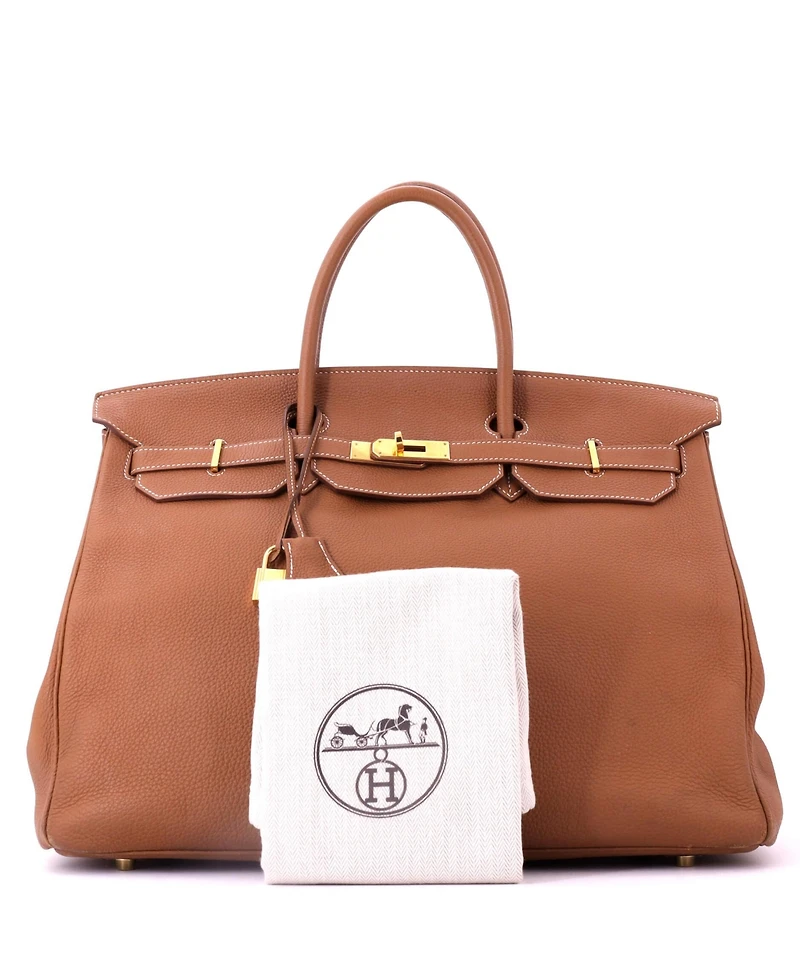 Pre-Owned HERMES Birkin 40 Handbag Brown Togo with Gold Hardware