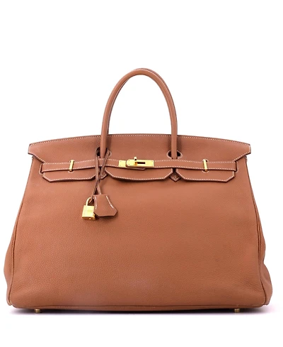 Pre-Owned HERMES Birkin 40 Handbag Brown Togo with Gold Hardware