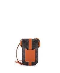 Pre-Owned Celine Phone Pouch Crossbody Triomphe Coated Canvas with Leather