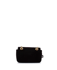 Pre-Owned Gucci Mini Gg Marmont Flap Bag Matelasse Velvet