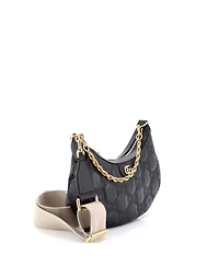 Pre-Owned Gucci Small Half Moon Hobo Gg Matelasse Leather