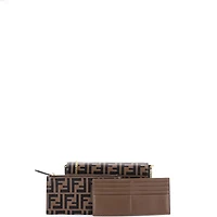 Pre-Owned Fendi F is Fendi Envelope Clutch on Chain Zucca Embossed Leather