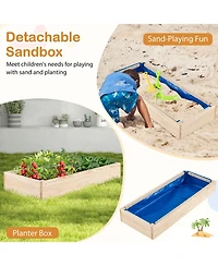 Mecale Outdoor Pretend Play Kitchen with Detachable Sandbox & Removable Sink for Kids