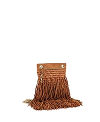 Pre-Owned Saint Laurent Small Grace Fringe Hobo Suede