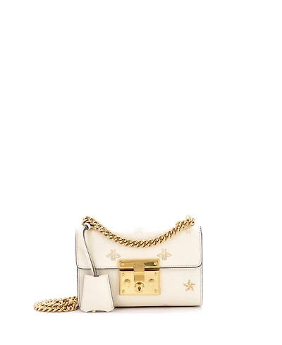 Pre-Owned Gucci Small Padlock Shoulder Bag Printed Leather