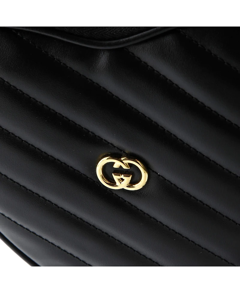 Pre-Owned Gucci Mini Interlocking G Heart Shoulder Bag Diagonal Quilted Leather