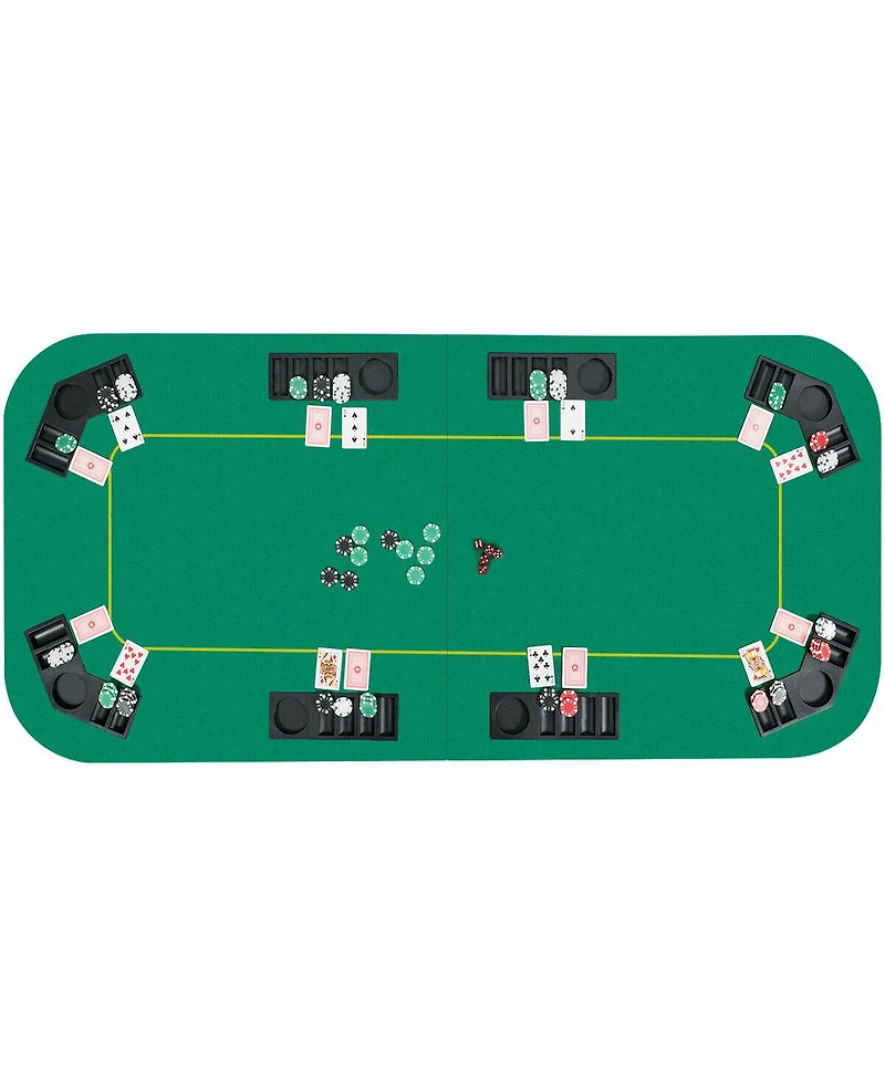Hongge 8-Player Foldable Poker Table Top with Carry Bag and Cup Holders