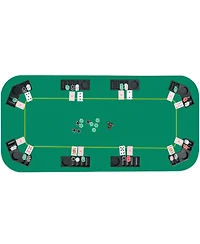 Hongge 8-Player Foldable Poker Table Top with Carry Bag and Cup Holders
