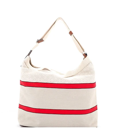 Pre-Owned Loewe Open Crossbody Tote Anagram Jacquard and Canvas